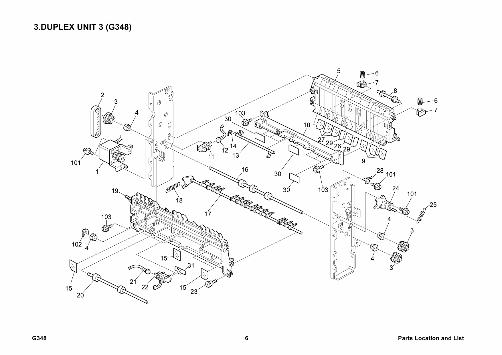 RICOH Options G348 DUPLEX-UNIT-TYPE-7000 Parts Catalog PDF download-3